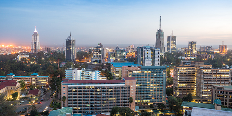 Nairobi cityscape - capital city of Kenya
